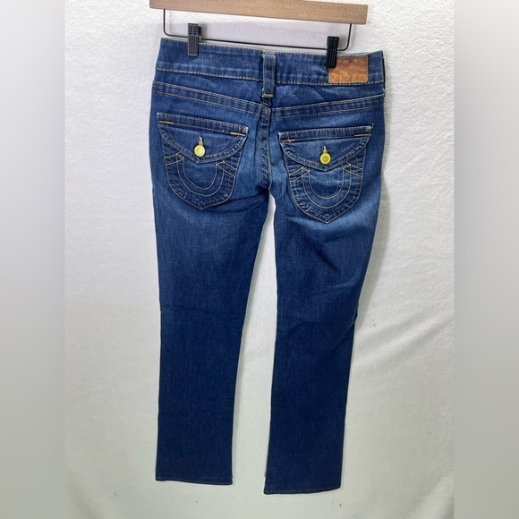 True Religion Straight Leg Flap Pocket Jeans Womens 27 waist Medium wash 1822 - Picture 11 of 13